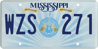 MS license plate WZS271