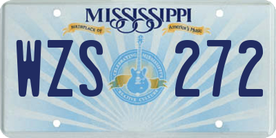 MS license plate WZS272