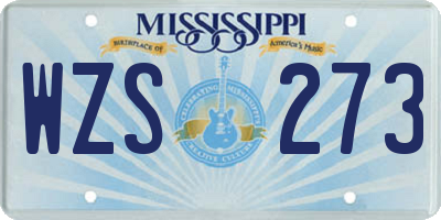 MS license plate WZS273