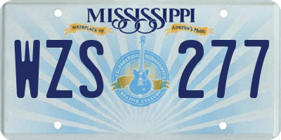 MS license plate WZS277