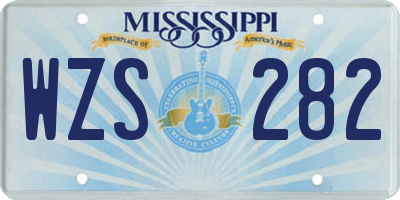 MS license plate WZS282