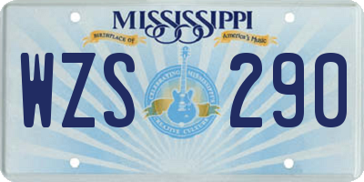MS license plate WZS290