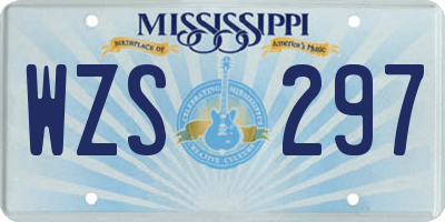 MS license plate WZS297