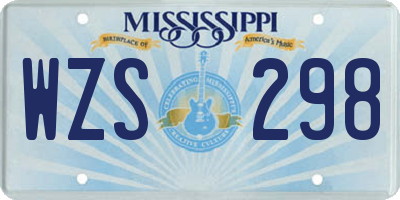 MS license plate WZS298