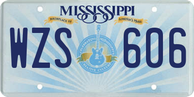 MS license plate WZS606