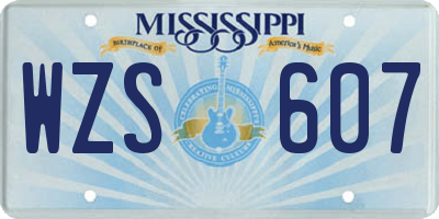 MS license plate WZS607