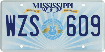 MS license plate WZS609