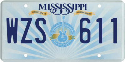 MS license plate WZS611