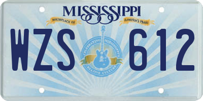 MS license plate WZS612