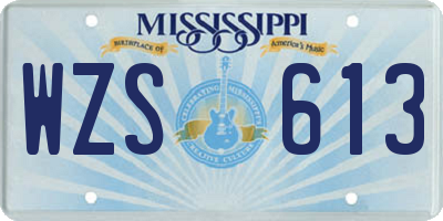 MS license plate WZS613