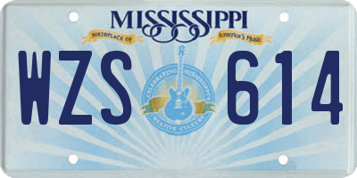 MS license plate WZS614