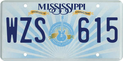 MS license plate WZS615