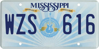 MS license plate WZS616