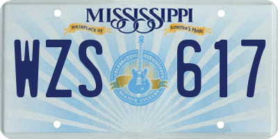 MS license plate WZS617