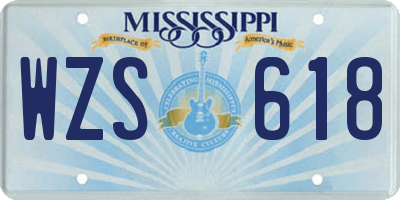 MS license plate WZS618