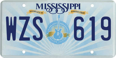 MS license plate WZS619