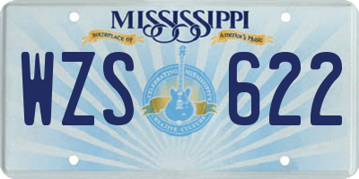 MS license plate WZS622