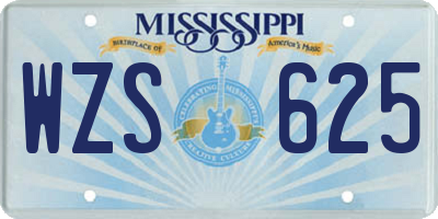 MS license plate WZS625