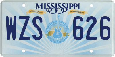 MS license plate WZS626