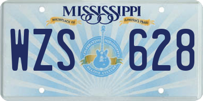 MS license plate WZS628