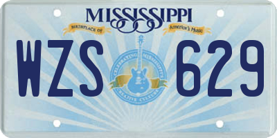 MS license plate WZS629