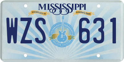 MS license plate WZS631
