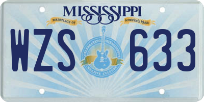 MS license plate WZS633