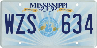 MS license plate WZS634