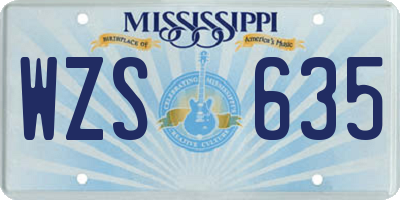 MS license plate WZS635