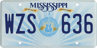 MS license plate WZS636
