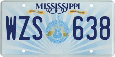 MS license plate WZS638