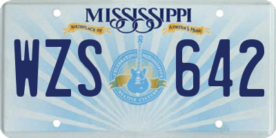 MS license plate WZS642