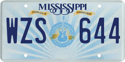 MS license plate WZS644
