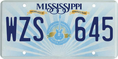 MS license plate WZS645