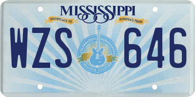 MS license plate WZS646