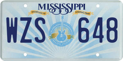 MS license plate WZS648