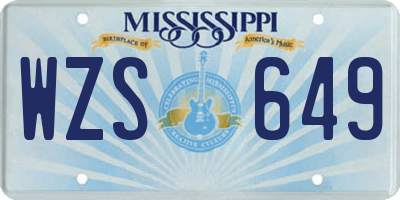 MS license plate WZS649