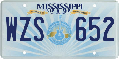 MS license plate WZS652