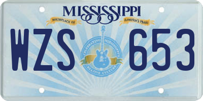 MS license plate WZS653