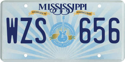 MS license plate WZS656