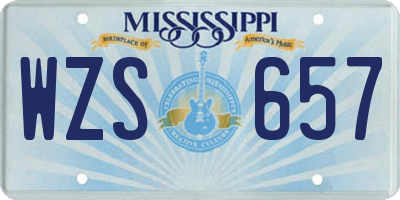 MS license plate WZS657
