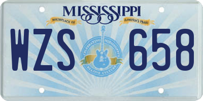 MS license plate WZS658