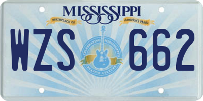 MS license plate WZS662
