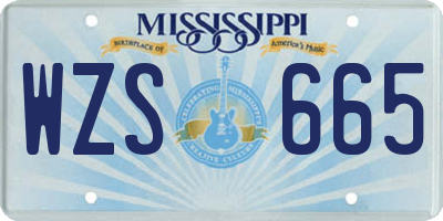 MS license plate WZS665