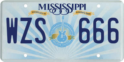 MS license plate WZS666