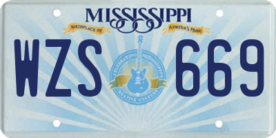MS license plate WZS669
