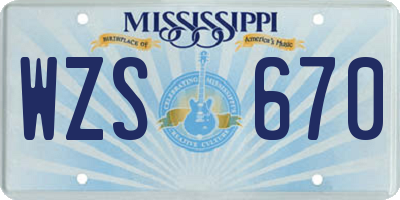 MS license plate WZS670