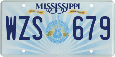 MS license plate WZS679