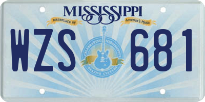 MS license plate WZS681