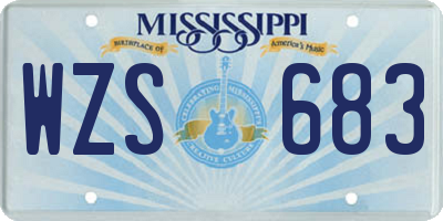 MS license plate WZS683